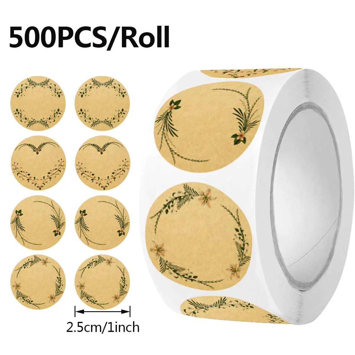 500 Stück 2,5 Cm Große Kraftpapier-Blumen-Dankeschön-Etikettenaufkleber Für Geschenkkarten, Paket, Party, Verpackung, Backen, Kleine Unternehmen 500 Stück 2,5 Cm Große Kraftpapier-Blumen-Dankeschön-Etikettenaufkleber Für Geschenkkarten, Paket, Party, Verpackung, Backen, Kleine Unternehmen - Image 7
