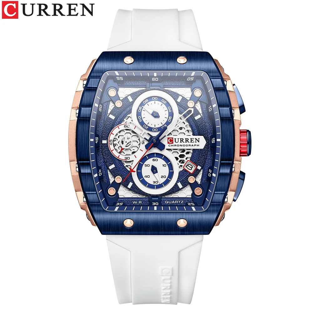 Curren Top Marke Herrenuhren Luxus Quadratische Quarz-Armbanduhr Wasserdicht Leuchtende Chronographenuhr Für Männer Datum Uhr Curren Top Marke Herrenuhren Luxus Quadratische Quarz-Armbanduhr Wasserdicht Leuchtende Chronographenuhr Für Männer Datum Uhr - Image 9
