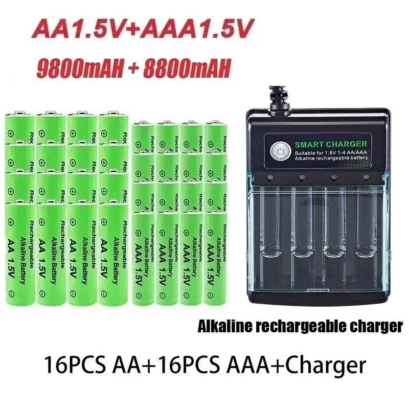 Original Akku 1,5 V Aa 9800 Mah + Aaa 8800 Mah + Ladegerät Für Computer Uhr Radio Video Spiel Digital Kamera Aa Aaa Original Akku 1,5 V Aa 9800 Mah + Aaa 8800 Mah + Ladegerät Für Computer Uhr Radio Video Spiel Digital Kamera Aa Aaa - Image 2