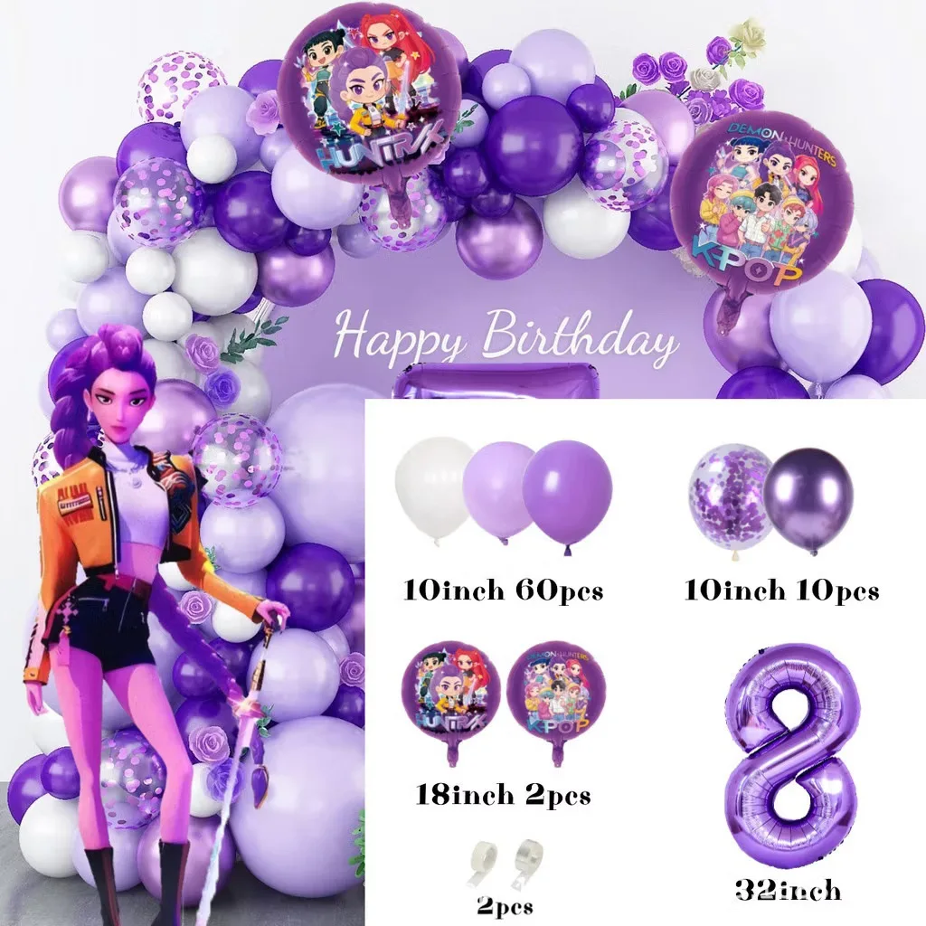 K-Pop Geburtstagsparty-Dekorationen, Lila-Rosa Ballongirlanden-Set Mit Folienballons &Amp; Happy Birthday Hintergrund Für Partys K-Pop Geburtstagsparty-Dekorationen, Lila-Rosa Ballongirlanden-Set Mit Folienballons &Amp; Happy Birthday Hintergrund Für Partys - Image 12