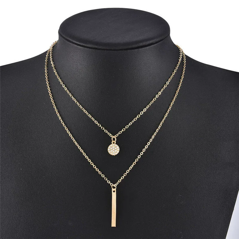 Beliebte Modische Halskette Aus 925Er Sterlingsilber Mit Doppellagigem Anhänger Für Damen, Schlüsselbeinkette, Luxuriöser Schmuck, Choker, Geschenk Beliebte Modische Halskette Aus 925Er Sterlingsilber Mit Doppellagigem Anhänger Für Damen, Schlüsselbeinkette, Luxuriöser Schmuck, Choker, Geschenk