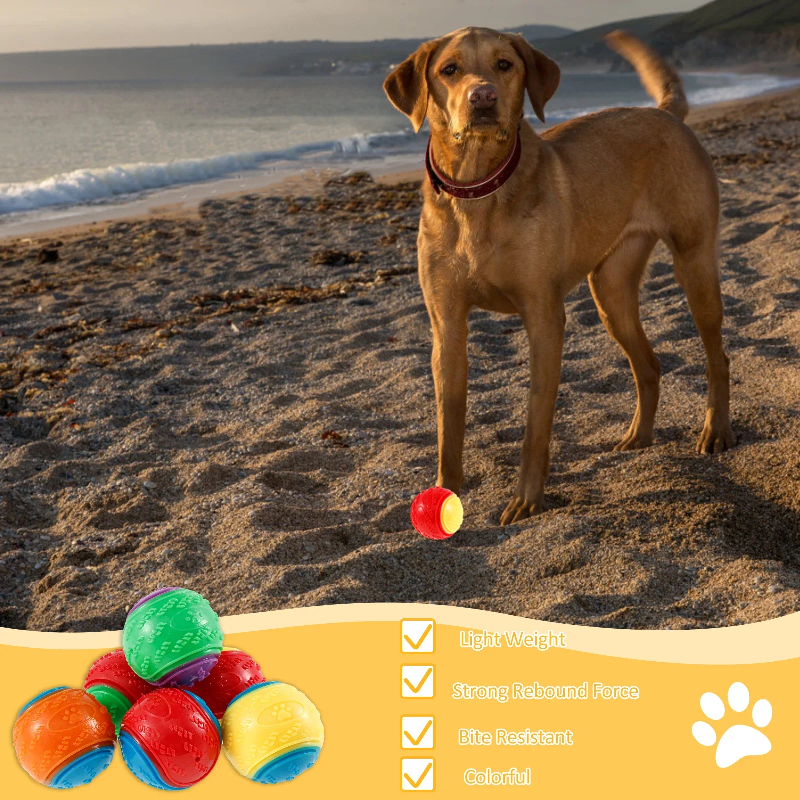 6 Stücke Quietschende Bälle Spielzeug Hunde Interaktives Spielzeug Tpr Hund Kauspielzeug Für Hund Haustier Zähne Reinigung Biss Widerstand Heimtierbedarf 6 Stücke Quietschende Bälle Spielzeug Hunde Interaktives Spielzeug Tpr Hund Kauspielzeug Für Hund Haustier Zähne Reinigung Biss Widerstand Heimtierbedarf - Image 6