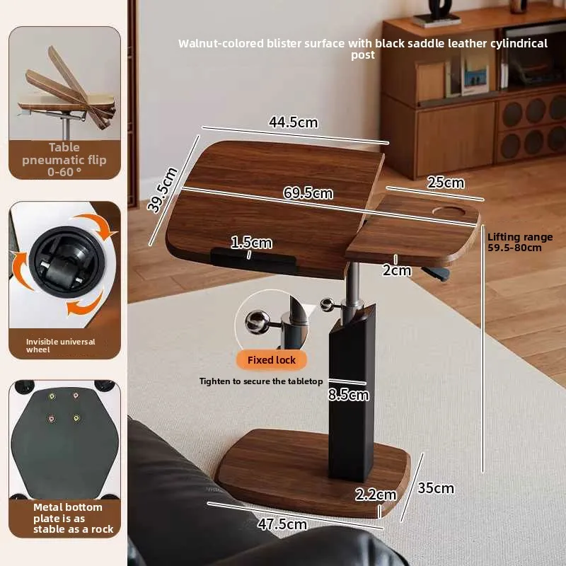 Lifting Table Living Room Sofa Small Table Removable Bedside Computer Table Saddle Leather Desktop Flip Small Side Table Coffee Lifting Table Living Room Sofa Small Table Removable Bedside Computer Table Saddle Leather Desktop Flip Small Side Table Coffee - Image 7