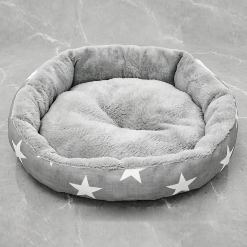 Rundes Cord-Katzenbett, Weiches Und Warmes Haustierbett Rundes Cord-Katzenbett, Weiches Und Warmes Haustierbett - Image 9