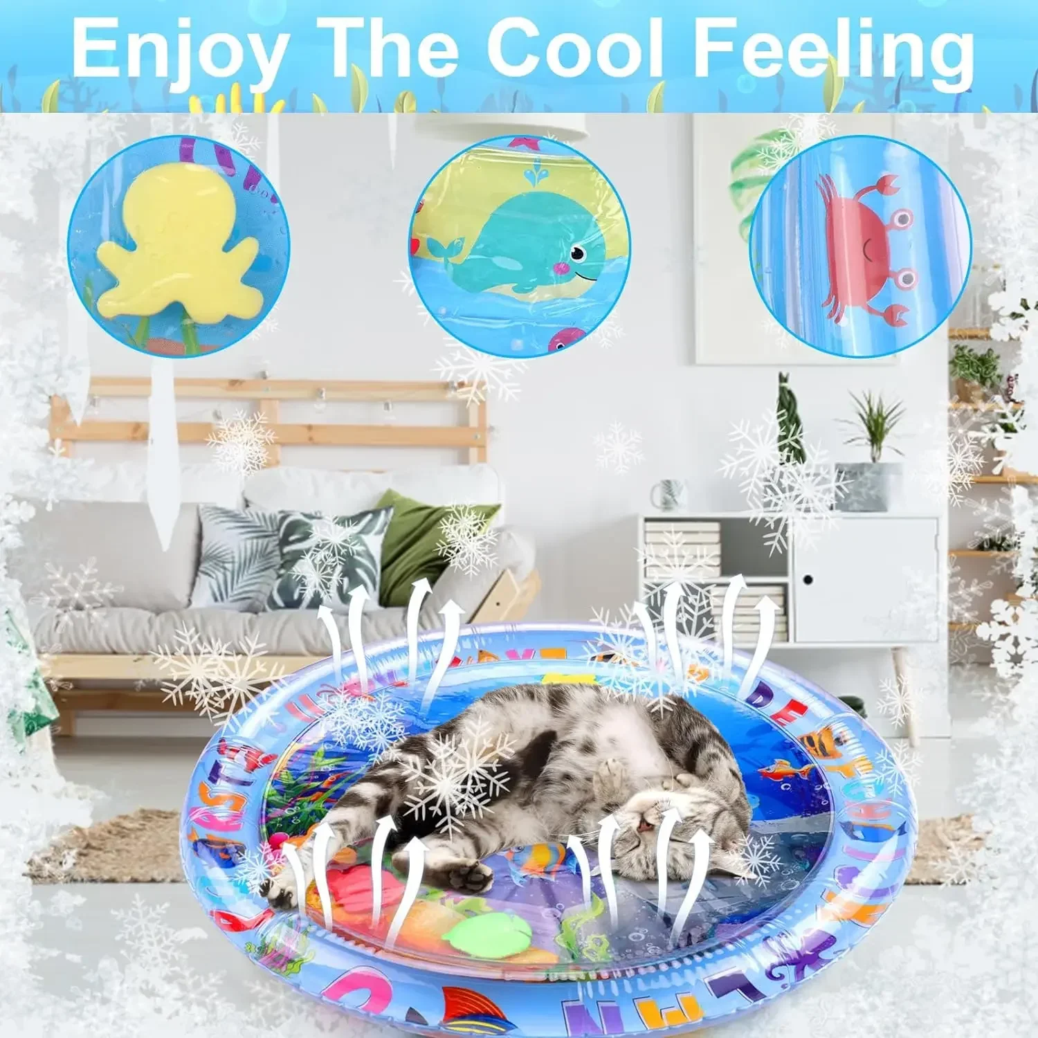 Wassersensorische Spielmatte Für Haustiere Für Katzen Und Hunde, Verdicktes Kühlpad, Interaktives Selbstspielspielzeug Für Haustiere, Sommer-Indoor-Aktivität Wassersensorische Spielmatte Für Haustiere Für Katzen Und Hunde, Verdicktes Kühlpad, Interaktives Selbstspielspielzeug Für Haustiere, Sommer-Indoor-Aktivität - Image 2
