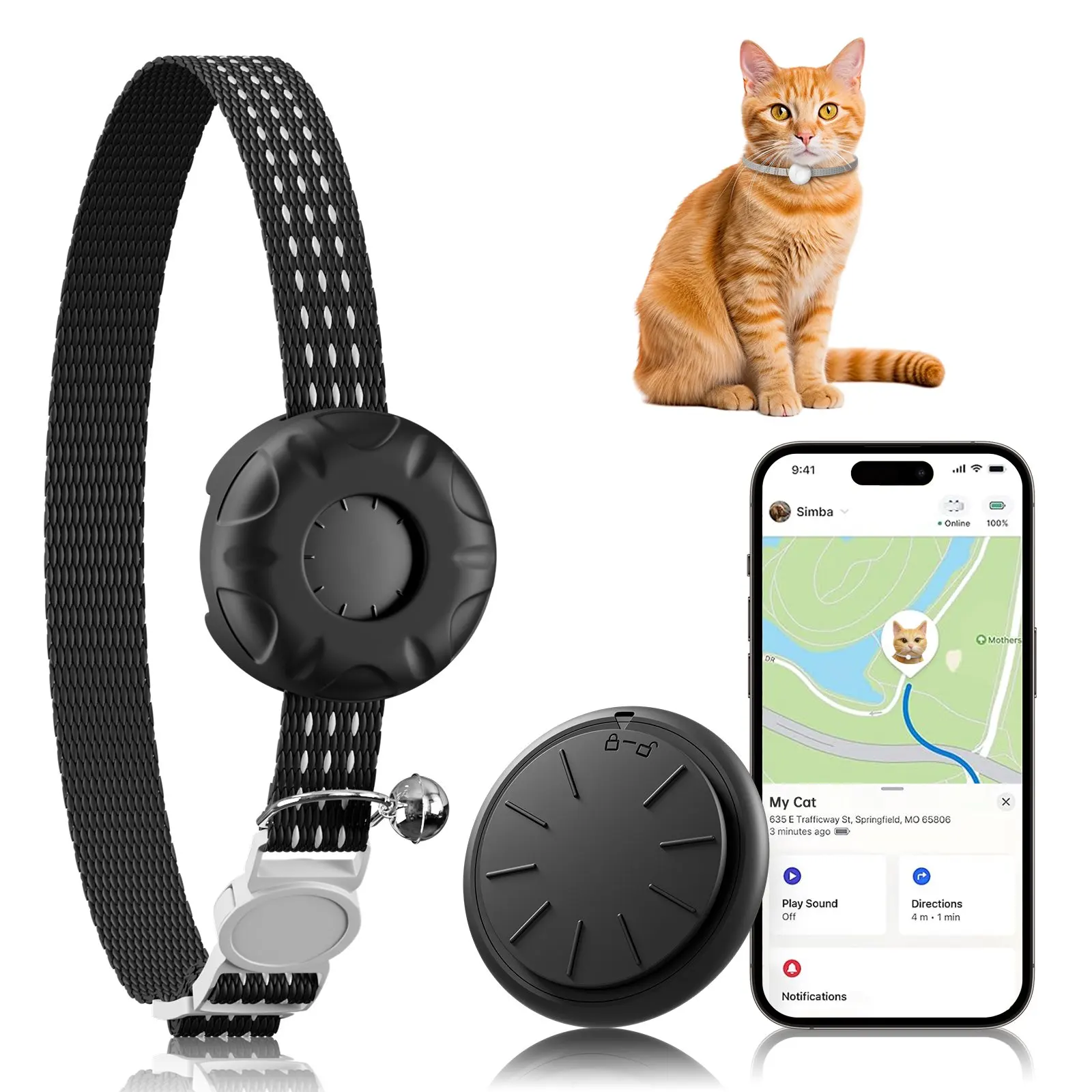 Gps-Tracker, Wasserdichter Haustier-Tracker Für Katzen, Gps-Tracker-Halsband Für Katzen Mit Elastischer Sicherheitsschnalle (Nur Ios), Keine Monatliche Gebühr Gps-Tracker, Wasserdichter Haustier-Tracker Für Katzen, Gps-Tracker-Halsband Für Katzen Mit Elastischer Sicherheitsschnalle (Nur Ios), Keine Monatliche Gebühr - Image 8