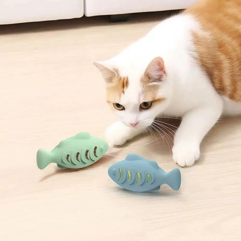 Interactive Cat Toy Food Dispenser For Indoor Cats Blue Treat &Amp; Catnip Stuffer Engaging Silicone Fish Chew Toy Dental Care Interactive Cat Toy Food Dispenser For Indoor Cats Blue Treat &Amp; Catnip Stuffer Engaging Silicone Fish Chew Toy Dental Care - Image 4