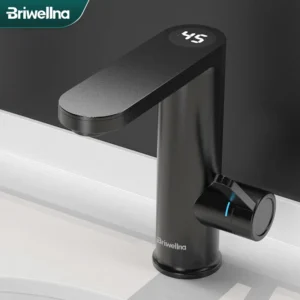 Briwellna Elektrischer Warmwasserbereiter, Warmwasserhahn, 2-in-1-Waschtischarmatur, Durchlauferhitzer, 220 V, Durchlauferhitzer, Wasserhahn für Zuhause