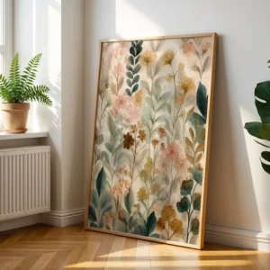 Vintage abstrakter Wildblumen-Wandkunstdruck, Leinwandgemälde, Poster, Bild für Wohnzimmer, Schlafzimmer, Heimdekoration
