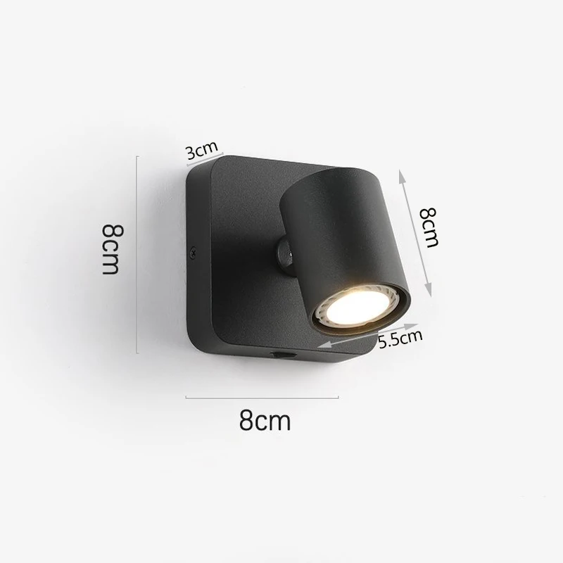 Moderne Led-Lese- Und Arbeitszimmer-Wandleuchte, Ac85–260 V, Led-Wandleuchte, Wandleuchte, Beleuchtung Für Schlafzimmer, Lesen, Mit Gu10-Glühbirne, Schwarz Moderne Led-Lese- Und Arbeitszimmer-Wandleuchte, Ac85–260 V, Led-Wandleuchte, Wandleuchte, Beleuchtung Für Schlafzimmer, Lesen, Mit Gu10-Glühbirne, Schwarz - Image 2