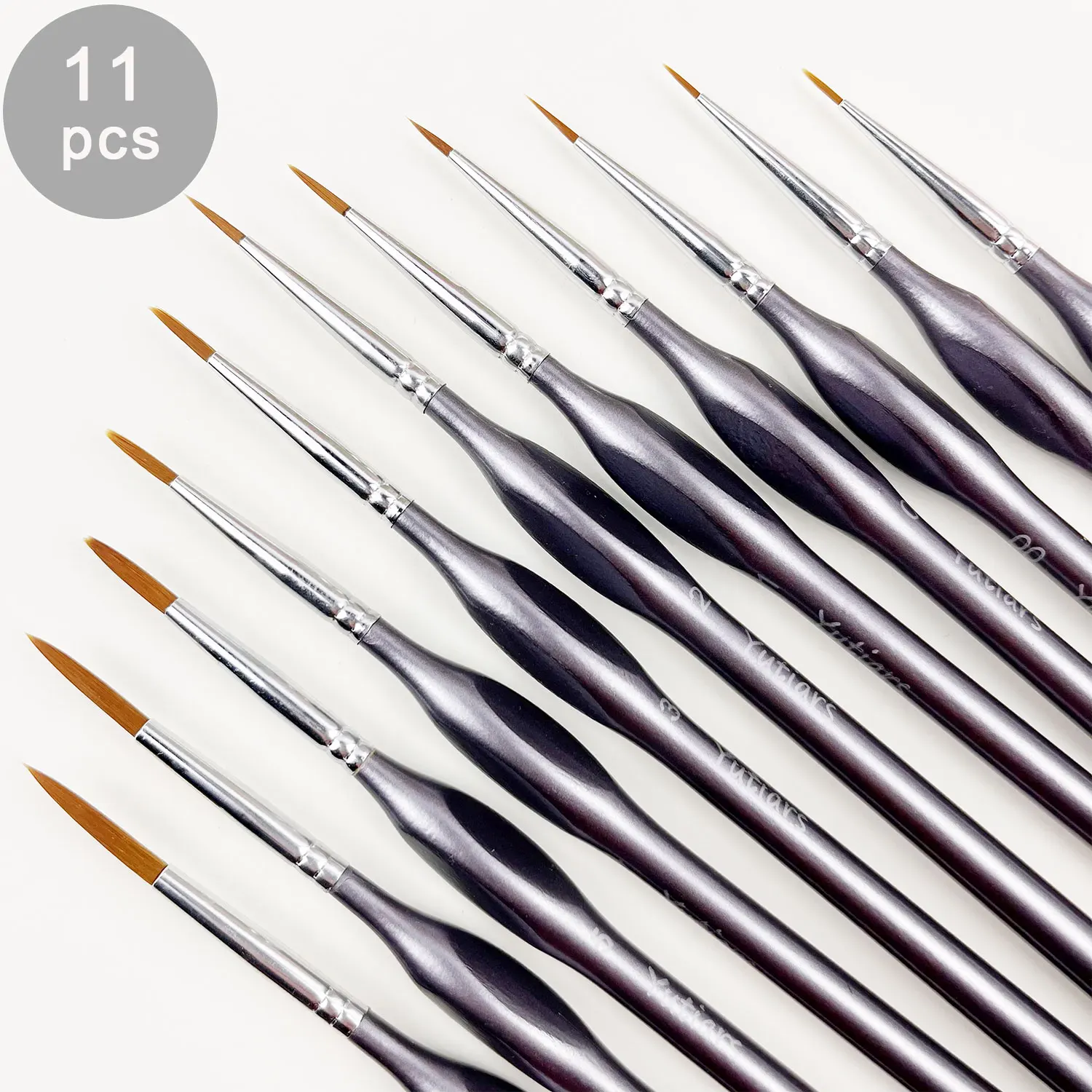 10/11-Teiliges Miniatur-Pinsel-Set Mit Detailspitze Und Ergonomischem Griff – Geeignet Für Acrylmalerei, Öl, Wat 10/11-Teiliges Miniatur-Pinsel-Set Mit Detailspitze Und Ergonomischem Griff – Geeignet Für Acrylmalerei, Öl, Wat - Image 10