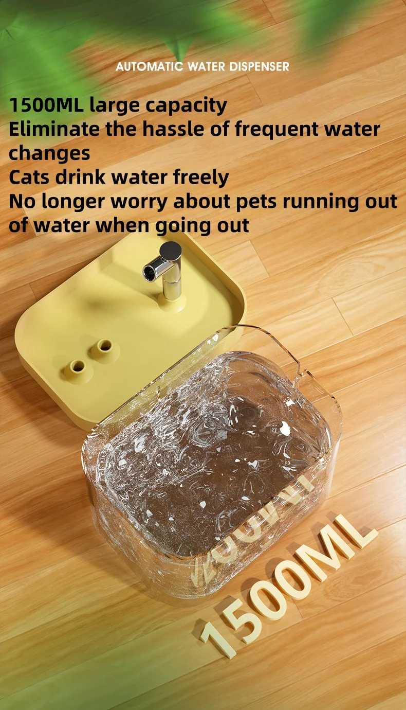 1.5L Cat Water Circulation Fountain Auto Filter Pet Cat Drinker Usb Dog Water Basin Feeding Bowl Pet Supplies 1.5L Cat Water Circulation Fountain Auto Filter Pet Cat Drinker Usb Dog Water Basin Feeding Bowl Pet Supplies - Image 17