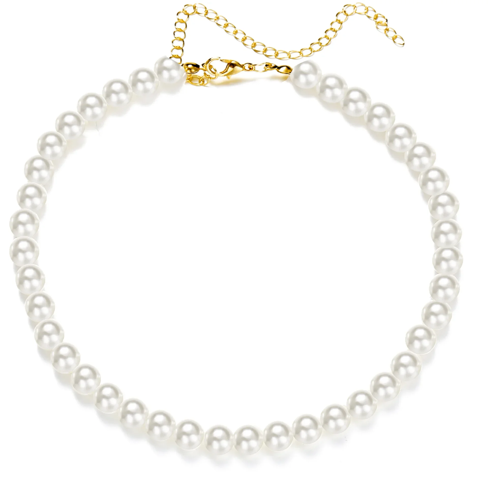 Trend 4-8Mm Weiße Perle Halskette Schlüsselbein Kette Für Frauen Klassische Elegante Hochzeit Hals Schmuck Liebe Anhänger Geschenk Trend 4-8Mm Weiße Perle Halskette Schlüsselbein Kette Für Frauen Klassische Elegante Hochzeit Hals Schmuck Liebe Anhänger Geschenk - Image 2