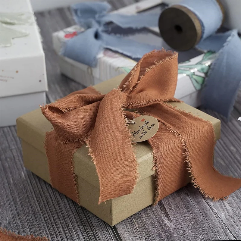 Reine Baumwolle Hand Zerrissene Rohkante Band Diy Geschenkbox Verpackung Grußkarte Dekoration Braut Hand Stick Blume Blume Krawatte Band Reine Baumwolle Hand Zerrissene Rohkante Band Diy Geschenkbox Verpackung Grußkarte Dekoration Braut Hand Stick Blume Blume Krawatte Band - Image 4