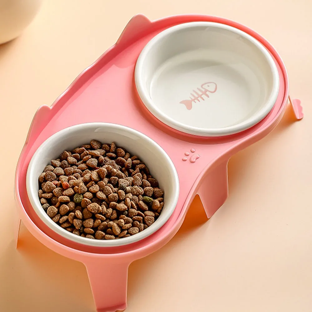 Ceramic Cat Bowl Double Bowl - Elevated Slanted Pet Food Water Bowls, High-Quality Kitten Feeding Drinking Bowls, Pet Supplies Ceramic Cat Bowl Double Bowl - Elevated Slanted Pet Food Water Bowls, High-Quality Kitten Feeding Drinking Bowls, Pet Supplies - Image 3