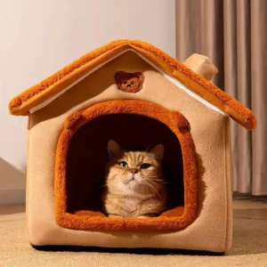 Katzen Hundehaus für kleine mittelgroße Hunde Katzen Winter warmes Katzenbett Nest Haustier vier Jahreszeiten Haustier Höhlenbett Heimbedarf 2025