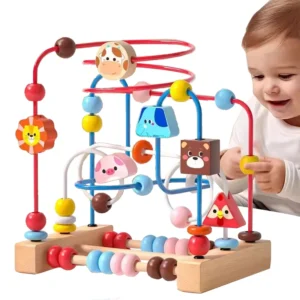 Montessori Baby Toys Wooden Roller Coaster Bead Maze Abacus Math Toys Toddler Early Educational Toys for 1 2 3 Years Kids Gifts