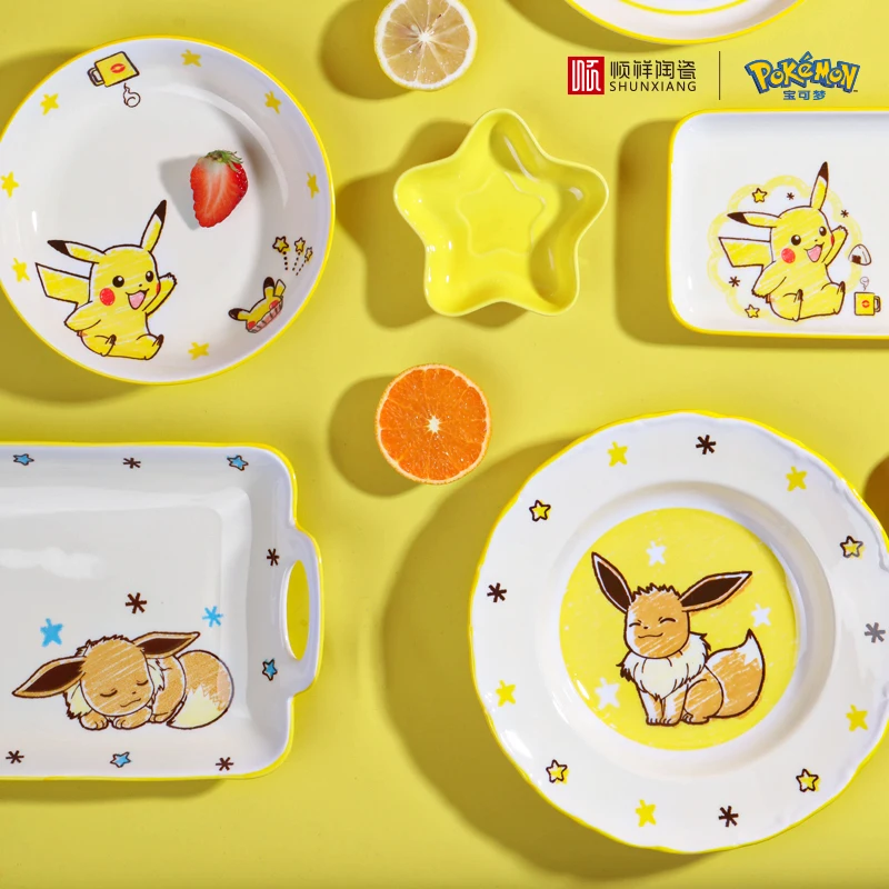 Shunxiang Pokemon Keramik-Geschirrset Niedliches Cartoon-Muster Suppenschüssel Teller Dinner-Sets Salat Pasta Mikrowellengeeignete Schüsseln Set Shunxiang Pokemon Keramik-Geschirrset Niedliches Cartoon-Muster Suppenschüssel Teller Dinner-Sets Salat Pasta Mikrowellengeeignete Schüsseln Set - Image 2