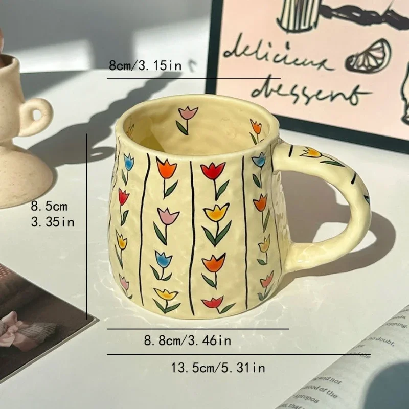 390Ml Handgefertigter Keramikbecher, Premium-Kaffeetasse, Milchtee-Tasse, Heiße-Schokoladen-Tasse, Haferflocken-Frühstückstasse, Langlebiges Trinkgeschirr Für Die Küche 390Ml Handgefertigter Keramikbecher, Premium-Kaffeetasse, Milchtee-Tasse, Heiße-Schokoladen-Tasse, Haferflocken-Frühstückstasse, Langlebiges Trinkgeschirr Für Die Küche - Image 3
