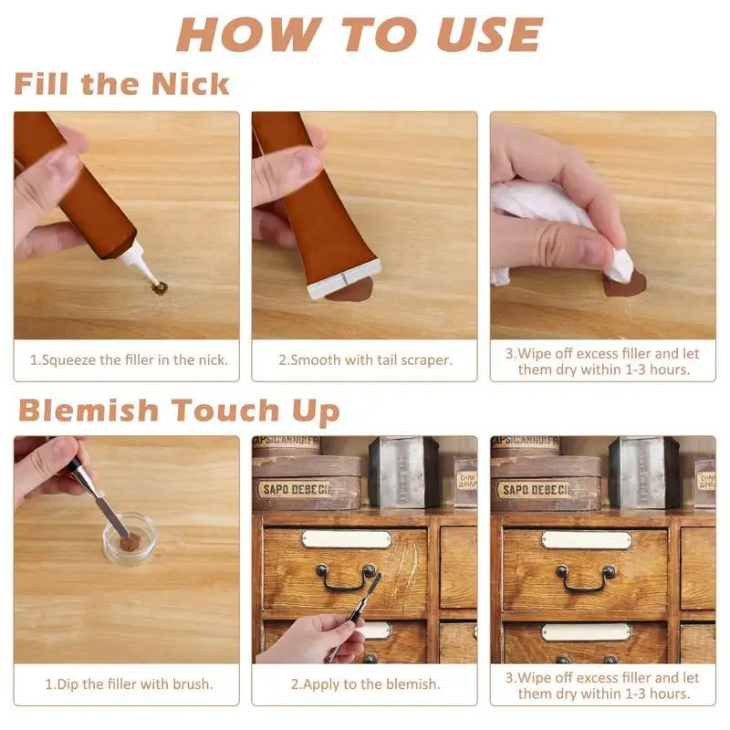 Wood Filler Furniture Repair Wood Furniture Scratch Filler Marker Furniture Scratch Repair Paste Floor Scratch Remover Wood Filler Furniture Repair Wood Furniture Scratch Filler Marker Furniture Scratch Repair Paste Floor Scratch Remover - Image 5