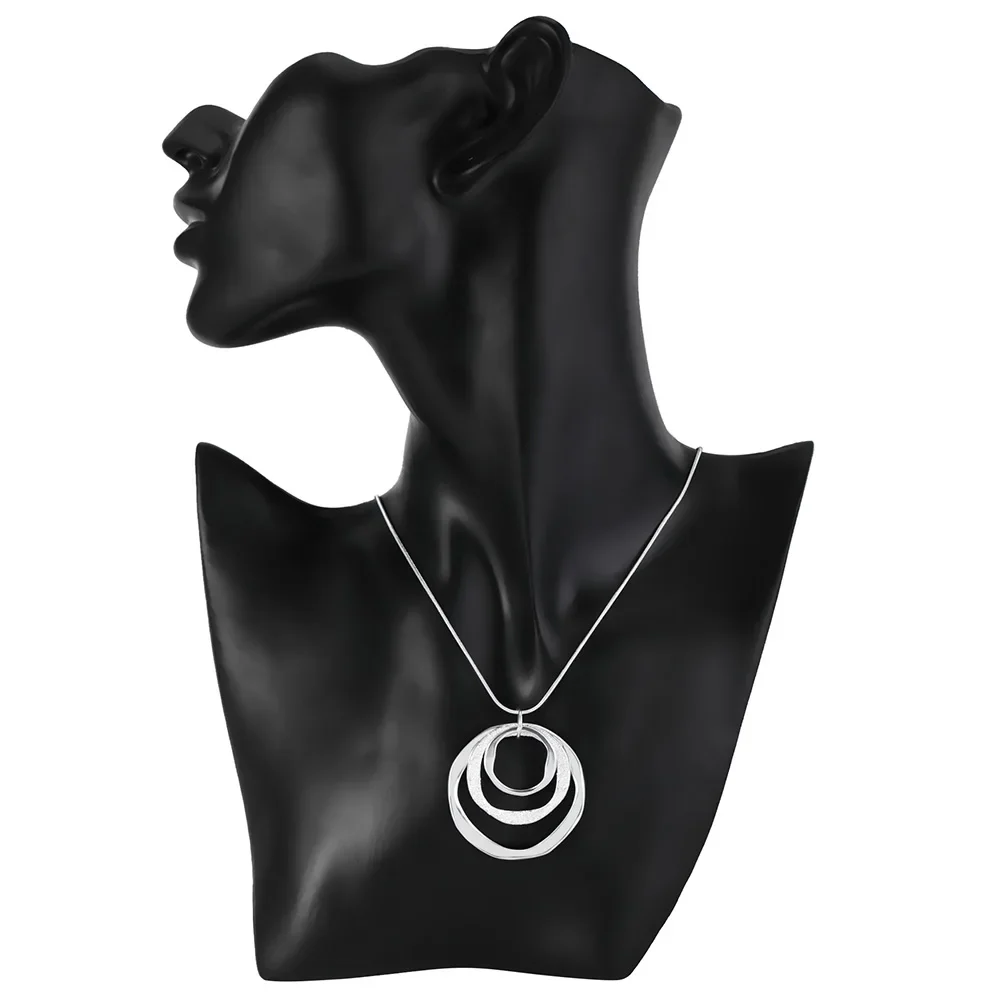 40-75 Cm Feine Marke 925 Sterling Silber Halskette Für Frauen Luxus Hochzeit Schmuck Böhmen Kreis Anhänger Kette Neckalce 40-75 Cm Feine Marke 925 Sterling Silber Halskette Für Frauen Luxus Hochzeit Schmuck Böhmen Kreis Anhänger Kette Neckalce - Image 3