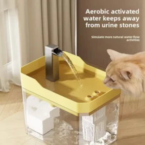 USB-Katzenwasserbrunnen mit automatischem Filter, transparenter, trocken brennender Umlaufspender, inklusive Pumpe für Katzen