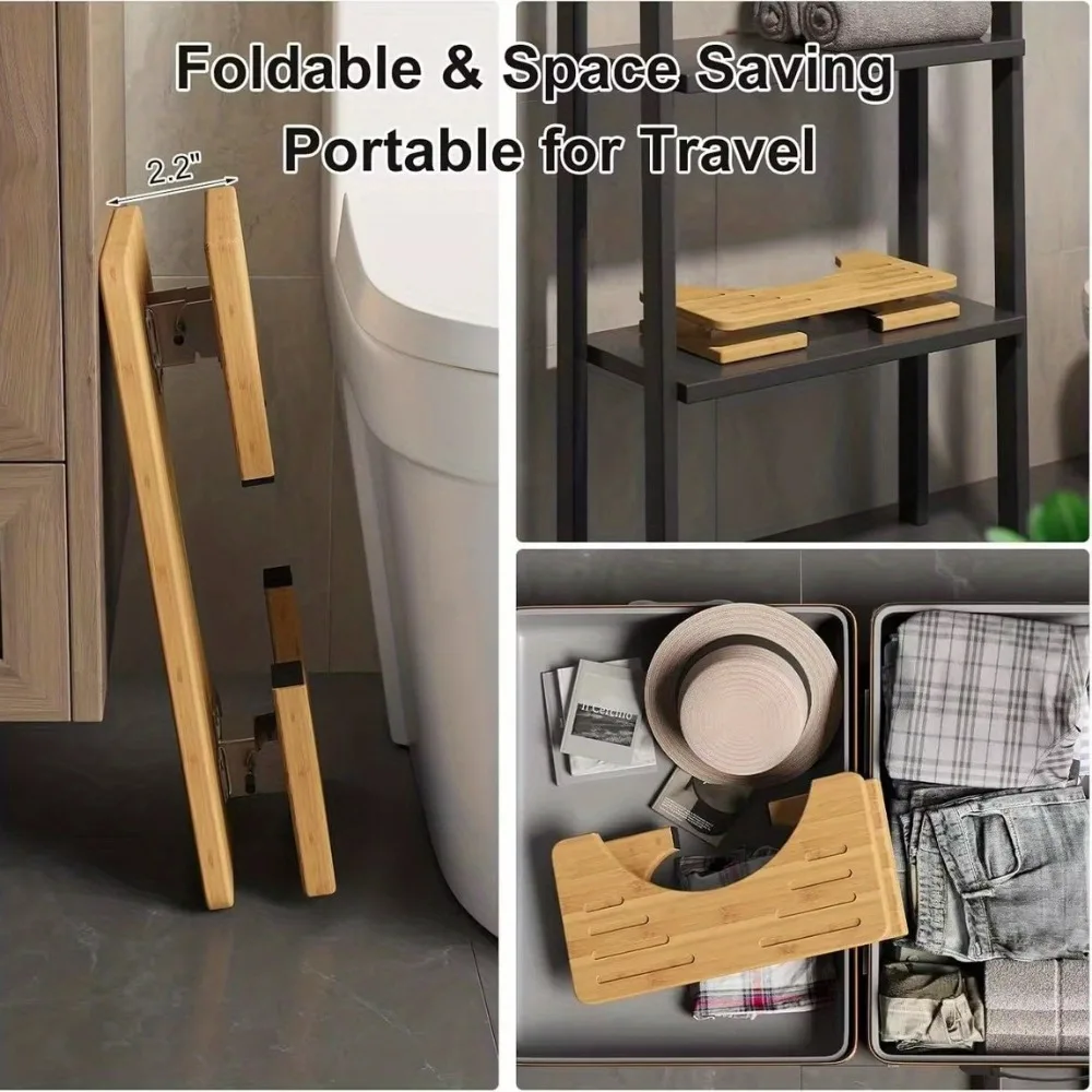 Bamboo Toilet Stool Wooden Squatting Potty Stool For Adults Squat Adult Non-Slip Wood Poop Stool For Bathroom Portable For Kids Bamboo Toilet Stool Wooden Squatting Potty Stool For Adults Squat Adult Non-Slip Wood Poop Stool For Bathroom Portable For Kids - Image 3