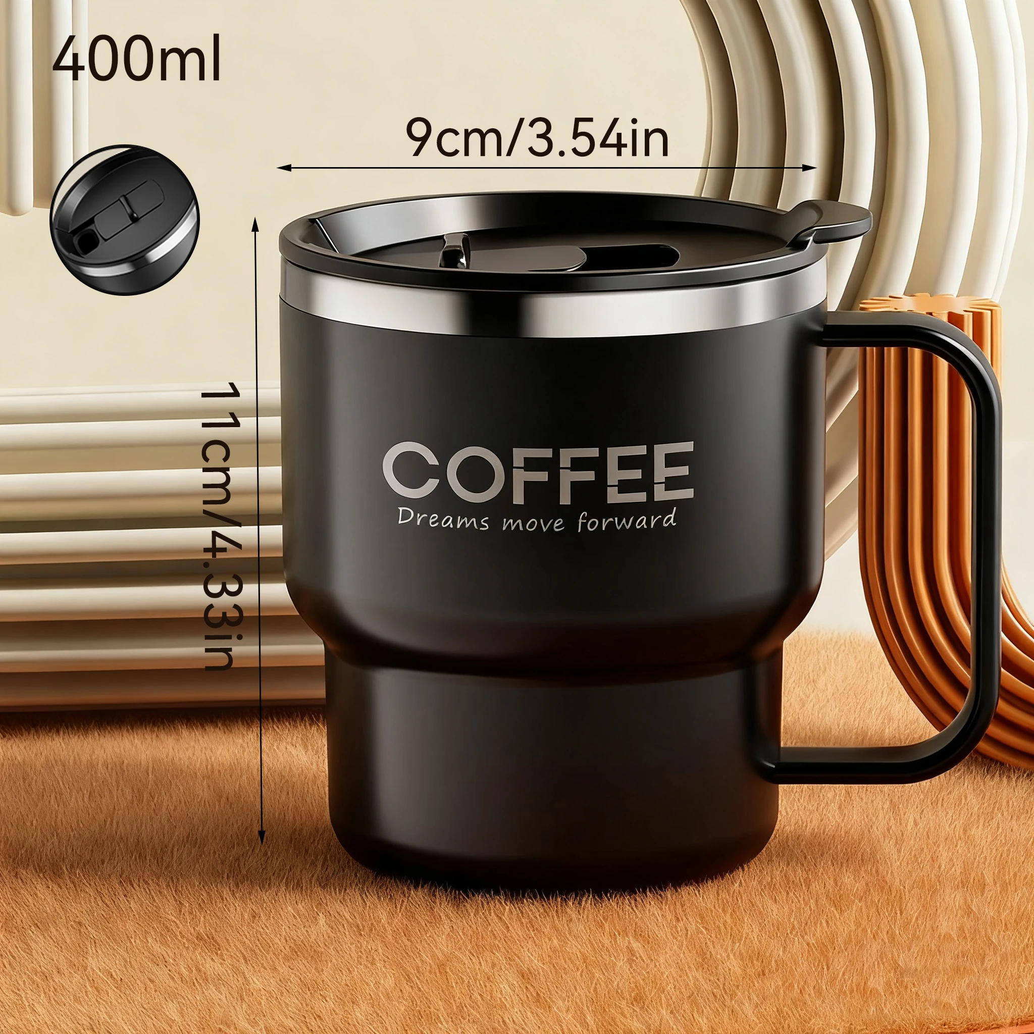 Worthbuy Tragbare Isolierte Kaffeetasse Aus Edelstahl 304, Doppellagiger Milchkaffeebecher, Versiegelter Trinkbecher Für Kaltes Und Heißes Wasser Worthbuy Tragbare Isolierte Kaffeetasse Aus Edelstahl 304, Doppellagiger Milchkaffeebecher, Versiegelter Trinkbecher Für Kaltes Und Heißes Wasser - Image 3