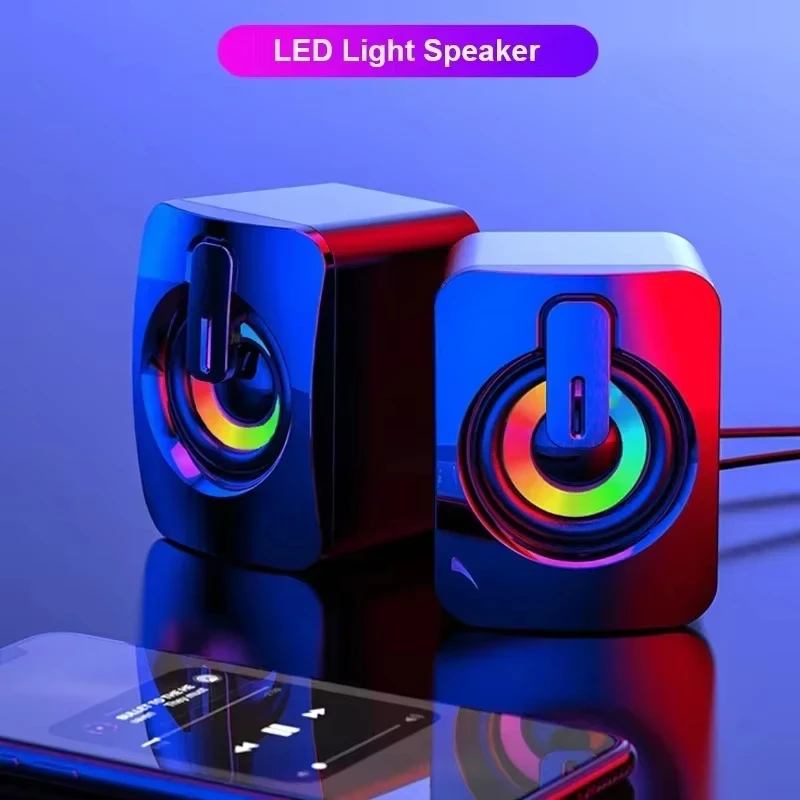 Pc-Lautsprecher Mit Hifi-Stereo, Usb, Mikrofon &Amp; Led-Beleuchtung – Kabelgebundene Soundbox Für Desktop-Computer Pc-Lautsprecher Mit Hifi-Stereo, Usb, Mikrofon &Amp; Led-Beleuchtung – Kabelgebundene Soundbox Für Desktop-Computer - Image 9