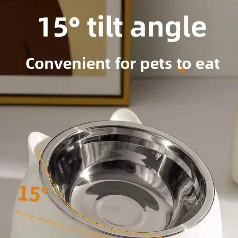 Edelstahl-Katzenfutternapf Mit Rutschfester Basis Niedliches Katzenohren-Design Erhöhter Futter- Und Wassernapf Für Hund Kätzchen Welpen Sicher Langlebig Edelstahl-Katzenfutternapf Mit Rutschfester Basis Niedliches Katzenohren-Design Erhöhter Futter- Und Wassernapf Für Hund Kätzchen Welpen Sicher Langlebig - Image 4
