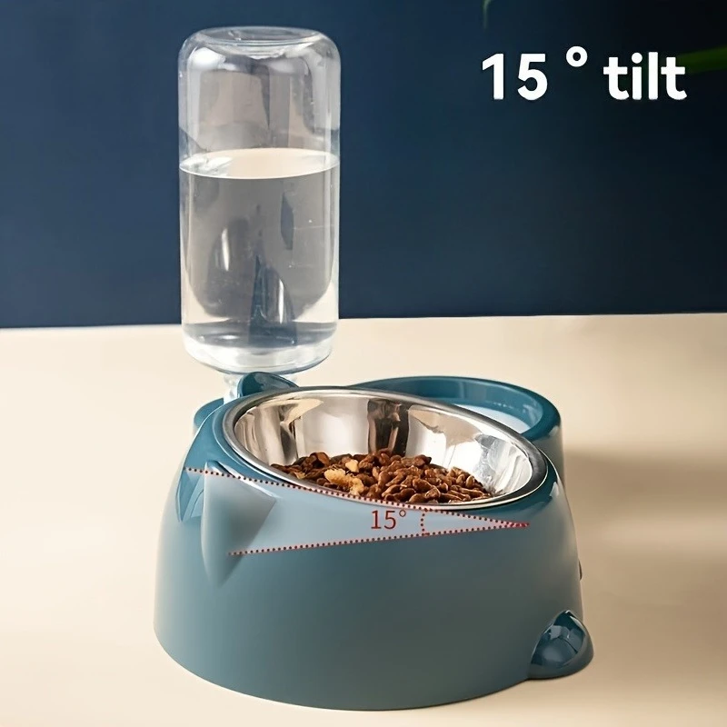 Automatischer Futterautomat Und Wasserspender Für Haustiere, Integriertes Futtersystem Für Katzen Und Hunde, Keine Batterie Oder Strom Erforderlich, Schräger Mund Automatischer Futterautomat Und Wasserspender Für Haustiere, Integriertes Futtersystem Für Katzen Und Hunde, Keine Batterie Oder Strom Erforderlich, Schräger Mund - Image 5