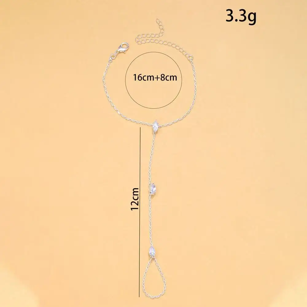 2025 Party Bling Zirkon Kristall Armband Hand Kette Für Frauen Strass Dünne Kette Finger Armband Schmuck Zubehör Geschenk 2025 Party Bling Zirkon Kristall Armband Hand Kette Für Frauen Strass Dünne Kette Finger Armband Schmuck Zubehör Geschenk - Image 2