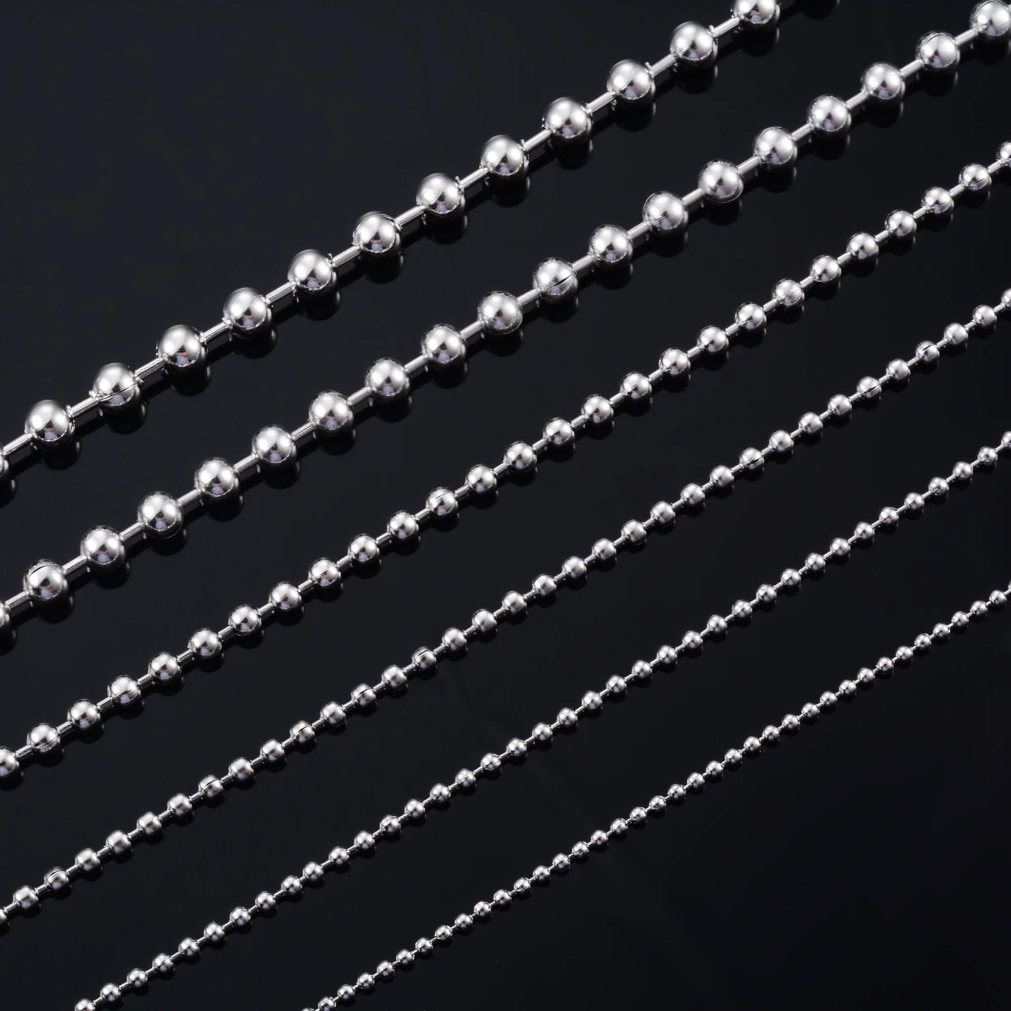 Round Bead Chain On The Neck Rolo Ball Necklace Stainless Steel Jewelry Accessories For Women Men Waterproof Choker Silver Color Round Bead Chain On The Neck Rolo Ball Necklace Stainless Steel Jewelry Accessories For Women Men Waterproof Choker Silver Color - Image 2