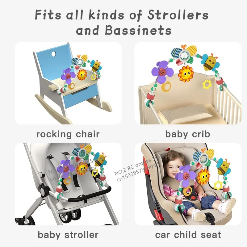 Krippe Hängende Glocke Kinderwagen Bogen Clip Faltbare Sonnenblume Baby Interaktive Regenbogen Spielzeug Infant Greifen Übung Für Sohn Tochter Geschenk Krippe Hängende Glocke Kinderwagen Bogen Clip Faltbare Sonnenblume Baby Interaktive Regenbogen Spielzeug Infant Greifen Übung Für Sohn Tochter Geschenk - Image 2
