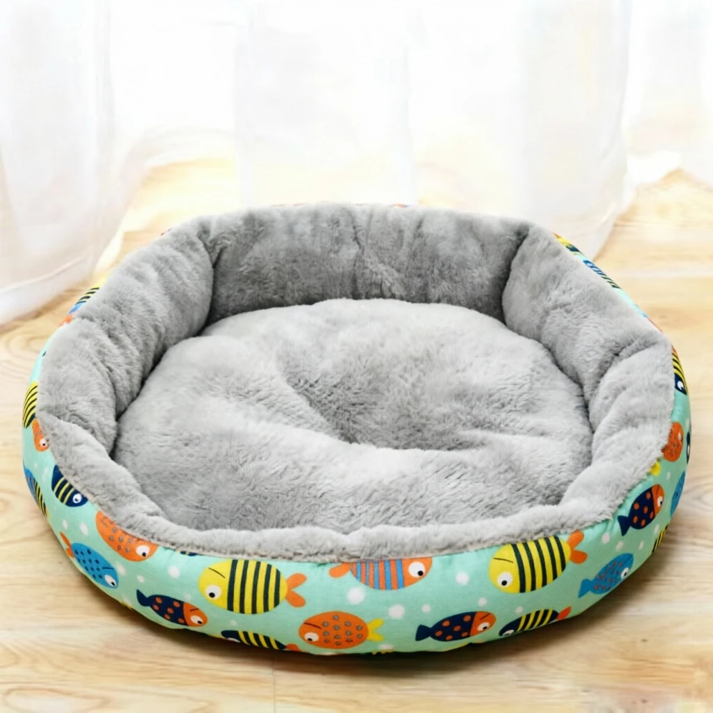 Rundes Cord-Katzenbett, Weiches Und Warmes Haustierbett Rundes Cord-Katzenbett, Weiches Und Warmes Haustierbett - Image 10