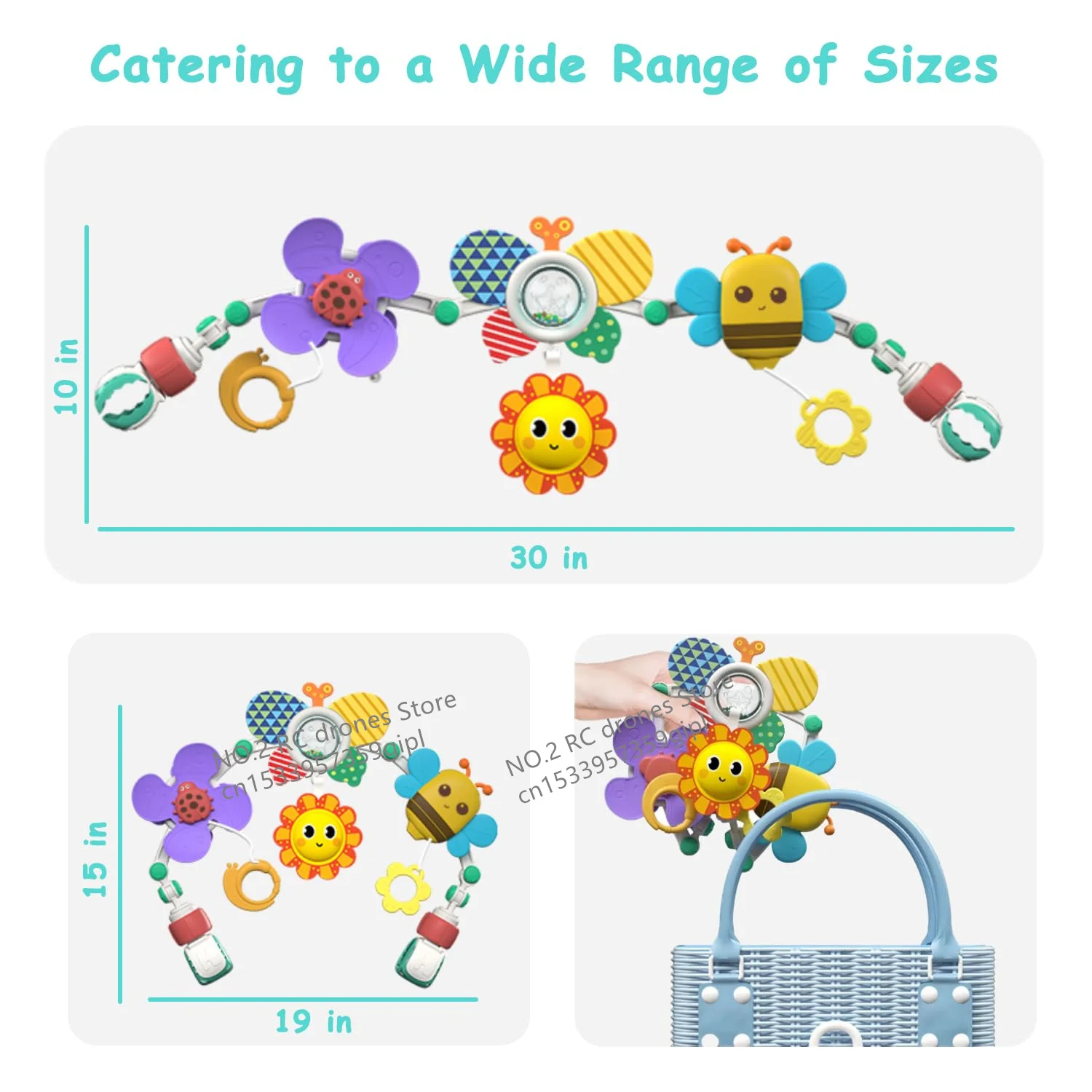 Krippe Hängende Glocke Kinderwagen Bogen Clip Faltbare Sonnenblume Baby Interaktive Regenbogen Spielzeug Infant Greifen Übung Für Sohn Tochter Geschenk Krippe Hängende Glocke Kinderwagen Bogen Clip Faltbare Sonnenblume Baby Interaktive Regenbogen Spielzeug Infant Greifen Übung Für Sohn Tochter Geschenk - Image 4
