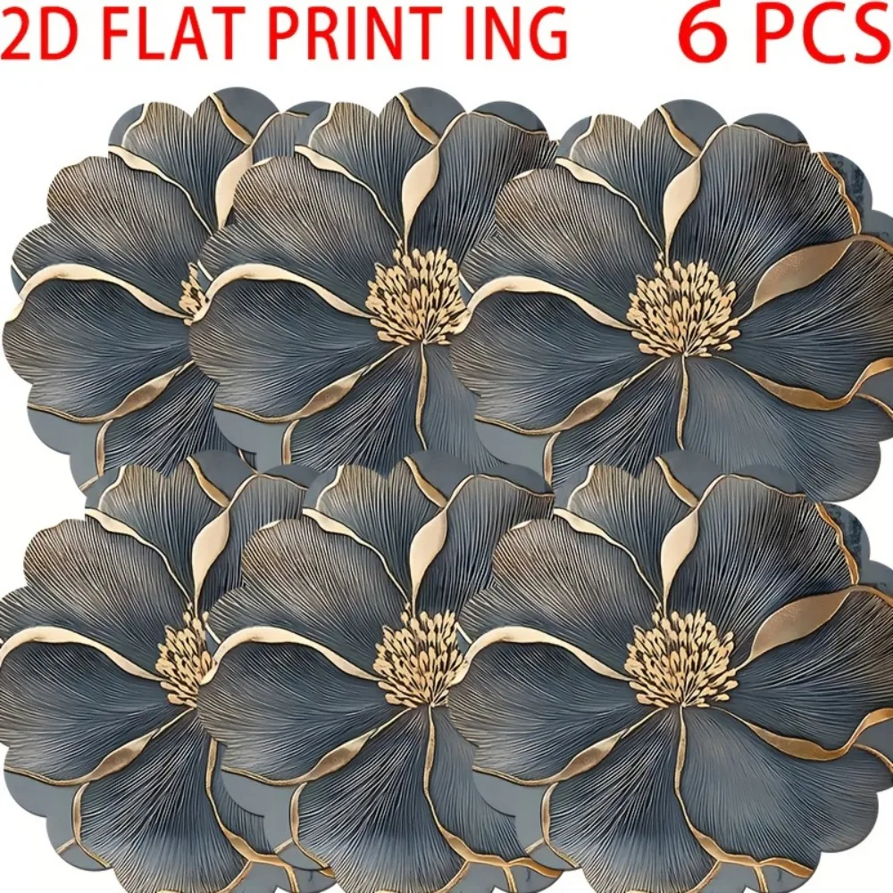 Vikama 6-Teiliges Rundes Tischset-Set, Rutschfeste Tischsets, Florale Tischsets Für Esstische, Küchen Und Heimdekoration Vikama 6-Teiliges Rundes Tischset-Set, Rutschfeste Tischsets, Florale Tischsets Für Esstische, Küchen Und Heimdekoration