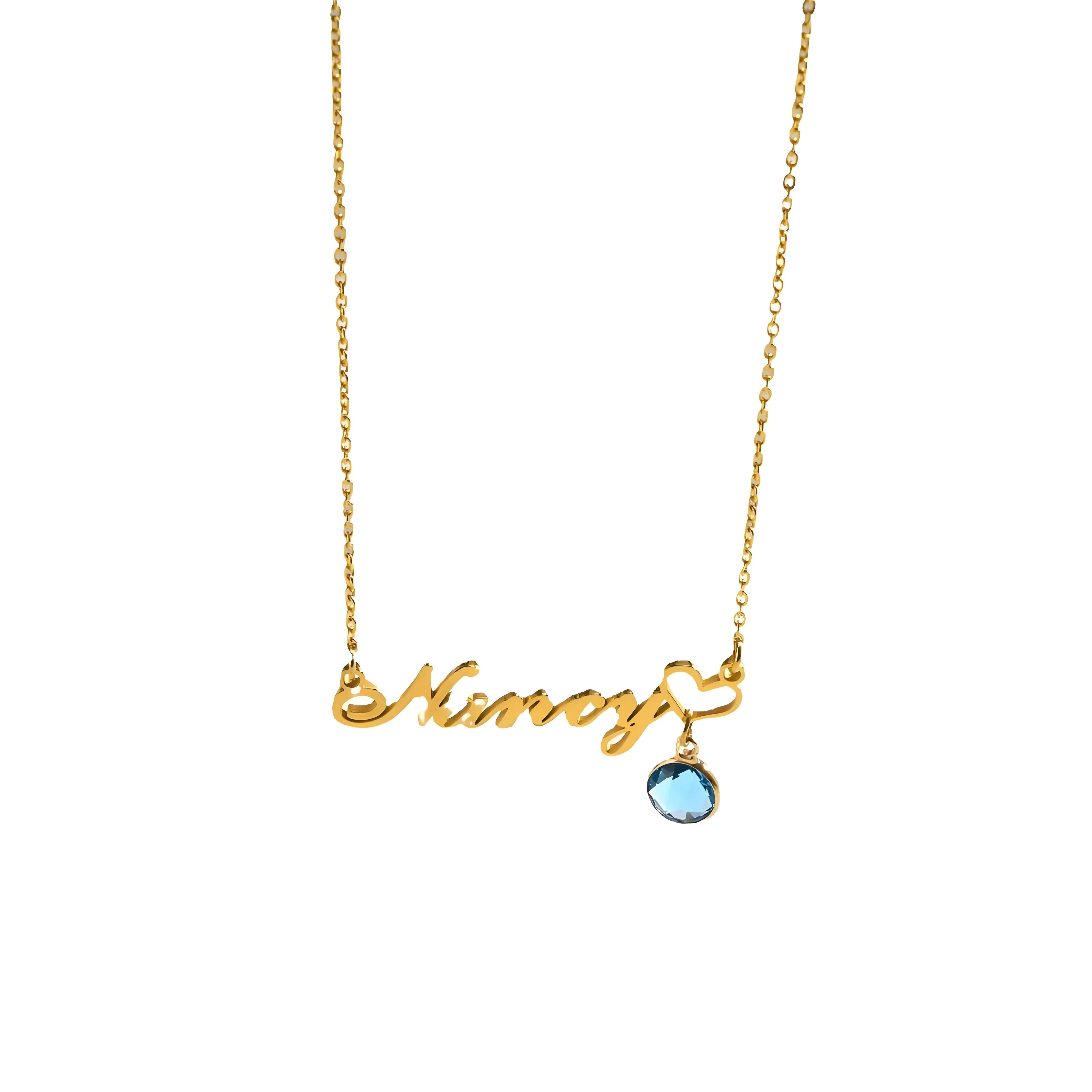 Personalisierte Goldfarbene Namenskette Mit Monatlichen Geburtssteinenoptionen, Handgefertigter Schmuck Für Sie, Perfektes Geschenk Für Jubiläen Personalisierte Goldfarbene Namenskette Mit Monatlichen Geburtssteinenoptionen, Handgefertigter Schmuck Für Sie, Perfektes Geschenk Für Jubiläen - Image 3