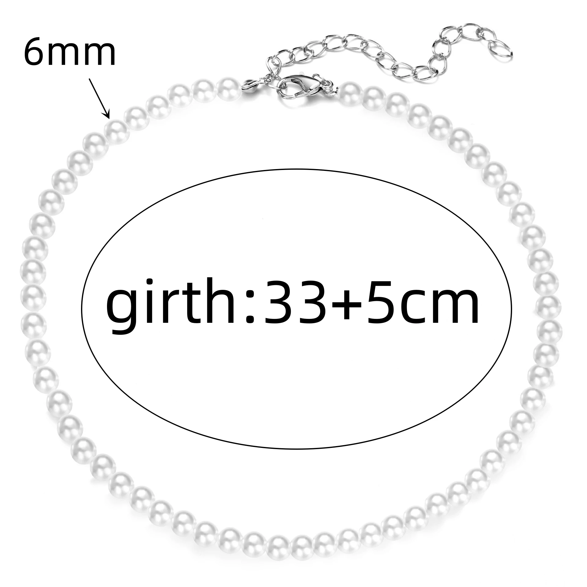 Trend 4-8Mm Weiße Perle Halskette Schlüsselbein Kette Für Frauen Klassische Elegante Hochzeit Hals Schmuck Liebe Anhänger Geschenk Trend 4-8Mm Weiße Perle Halskette Schlüsselbein Kette Für Frauen Klassische Elegante Hochzeit Hals Schmuck Liebe Anhänger Geschenk - Image 8