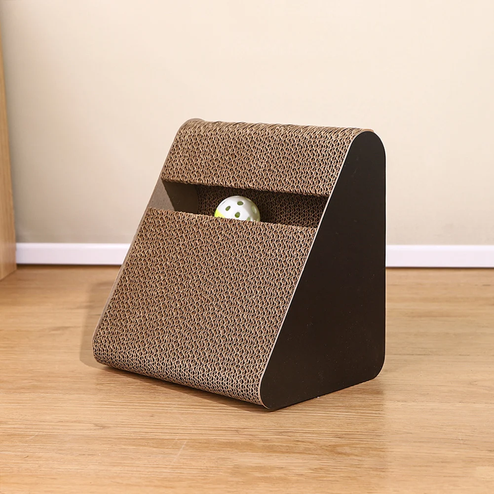 2 In 1 Cat Scratcher Cardboard Triangles Shaped With Spinnings Balls Sturdy Anti-Scratch Relieves Cat Stress Toy For Pet Use 2 In 1 Cat Scratcher Cardboard Triangles Shaped With Spinnings Balls Sturdy Anti-Scratch Relieves Cat Stress Toy For Pet Use - Image 11