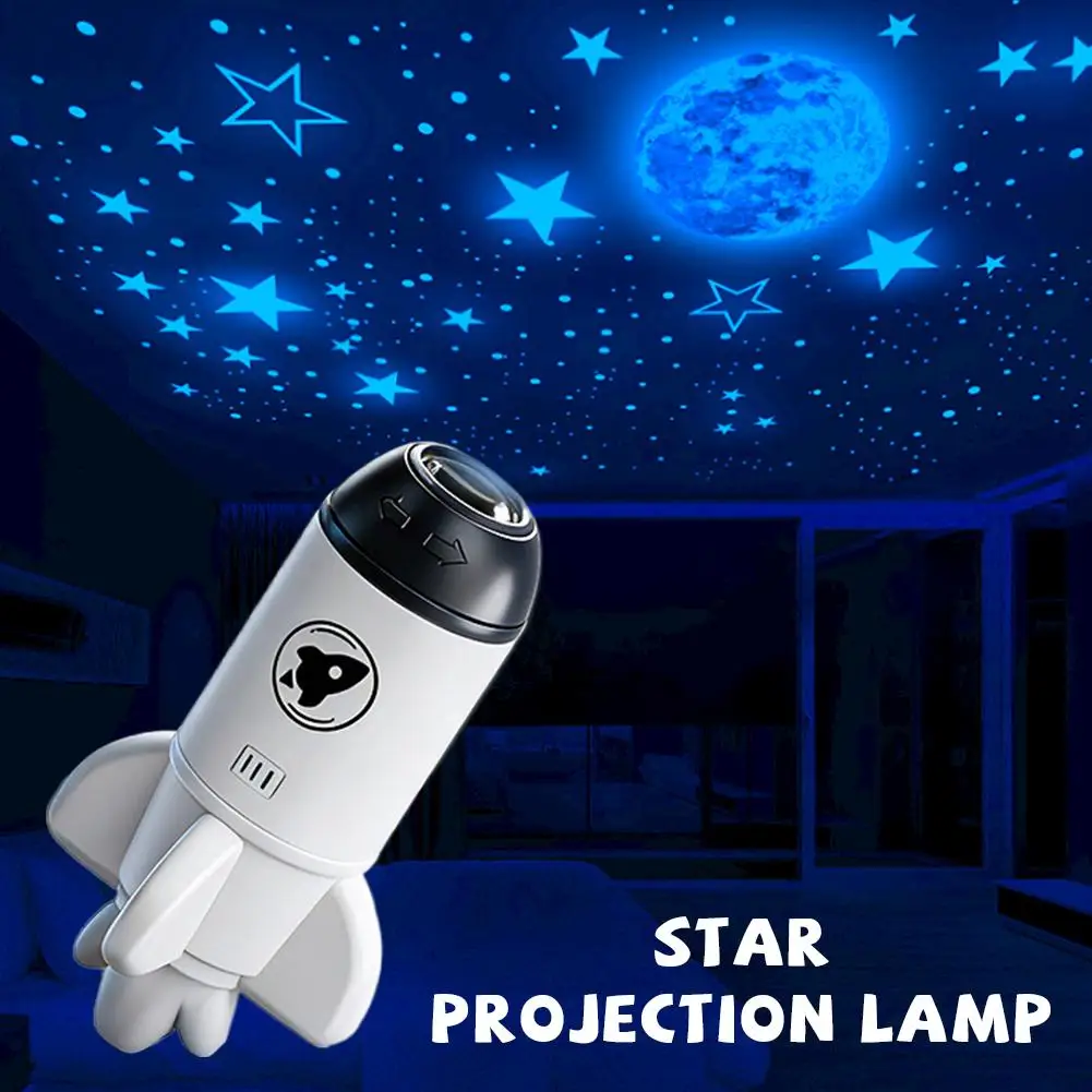 Usb Led Sternprojektor In Raketenform – 360° Drehbare Galaxie- Und Planetenlampe, Nachtlicht &Amp; Atmosphärenbeleuchtung Für Schlafzimmer Sternprojektor