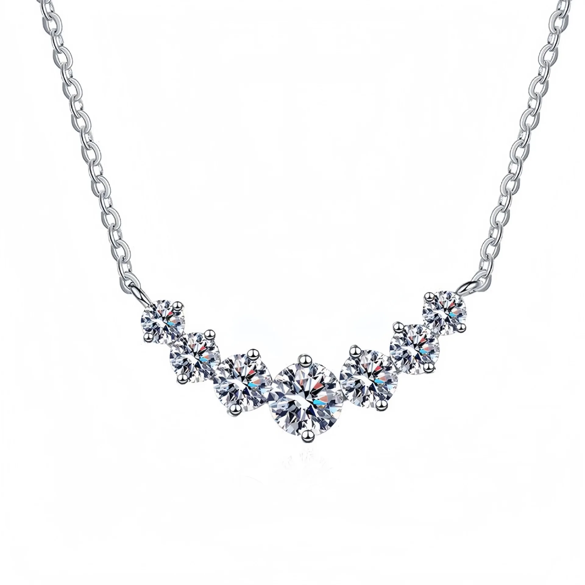Halskette Aus 925Er-Sterlingsilber, 5A-Zirkon, Modisch Für Damen, Hochzeit, Schmuck, Verlobung, Charm, Party, Geschenk, Feine Kette Halskette Aus 925Er-Sterlingsilber, 5A-Zirkon, Modisch Für Damen, Hochzeit, Schmuck, Verlobung, Charm, Party, Geschenk, Feine Kette - Image 5