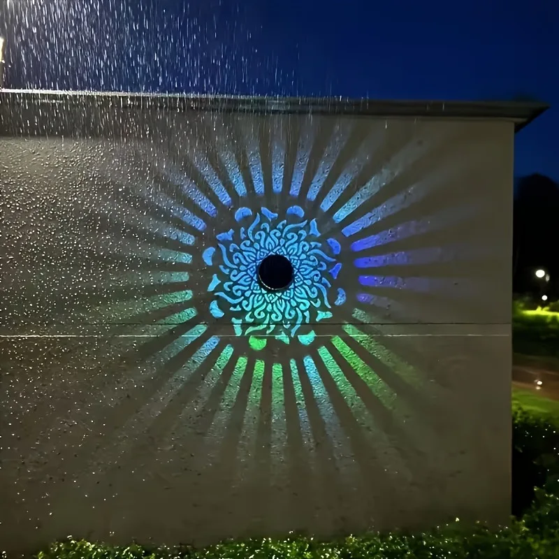 Solar-Mandala-Wandleuchte, Wasserdichte Led-Zaunlampe Für Den Außenbereich, Für Garten, Rasen, Grundstück, Veranda, Korridor, Hof, Dekoration, Wandleuchte Solar-Mandala-Wandleuchte, Wasserdichte Led-Zaunlampe Für Den Außenbereich, Für Garten, Rasen, Grundstück, Veranda, Korridor, Hof, Dekoration, Wandleuchte - Image 3
