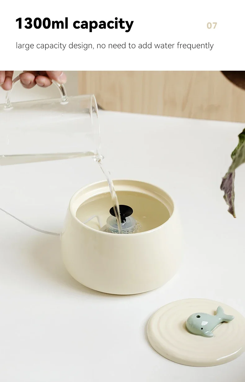 Ceramic Water Fountain Cat Charging Pet Water Feeders Dogs Automatic Circulating Filtration Flow Water Dispenser Cat Accessories Ceramic Water Fountain Cat Charging Pet Water Feeders Dogs Automatic Circulating Filtration Flow Water Dispenser Cat Accessories - Image 20