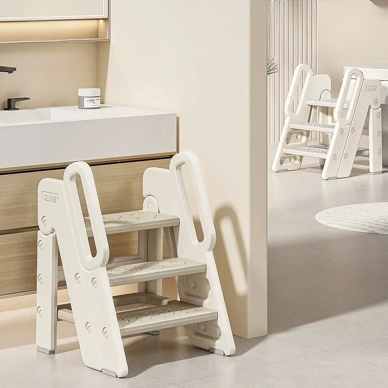 3-Step Bathroom Stool Children'S Step Stool Kids Foldable Stool With Handles Anti-Slip For Kids Toddler Non-Slip Ladder 3-Step Bathroom Stool Children'S Step Stool Kids Foldable Stool With Handles Anti-Slip For Kids Toddler Non-Slip Ladder - Image 8