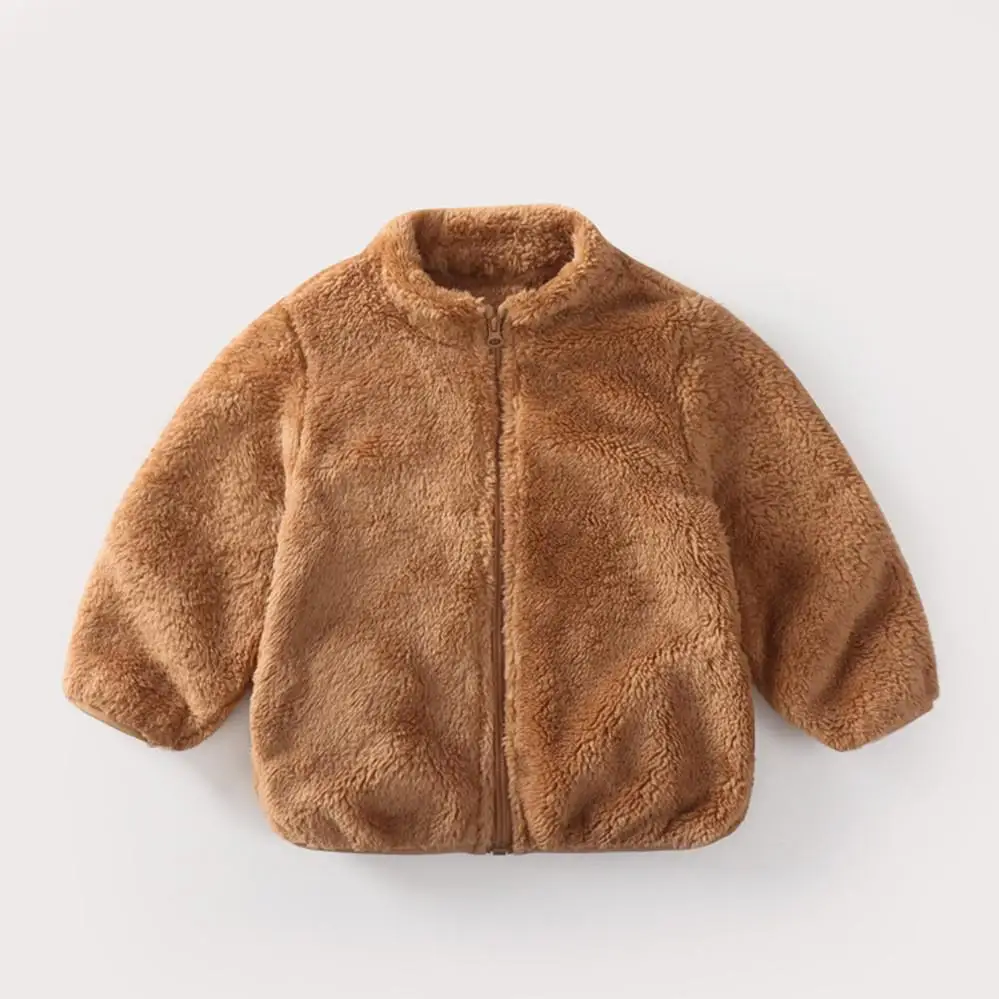 Solid Color Fashion Children Plush Coat Autumn Winter Warm Baby Girl Boy Casual Jacket Greatcoat Kids Clothing Toddler Outerwear Solid Color Fashion Children Plush Coat Autumn Winter Warm Baby Girl Boy Casual Jacket Greatcoat Kids Clothing Toddler Outerwear - Image 13