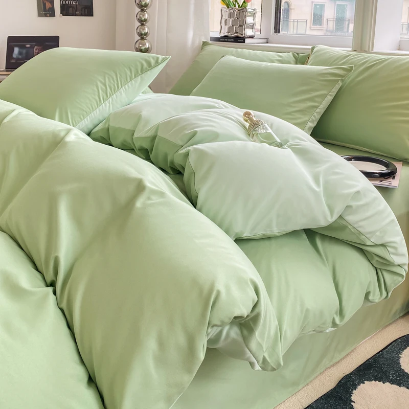 Ins Style Solid Color Duvet Cover Set Washed Cotton Bedclothes Comforter Cover Pillowcase Soft Bedding Sets Quilt Covers 220X240 Ins Style Solid Color Duvet Cover Set Washed Cotton Bedclothes Comforter Cover Pillowcase Soft Bedding Sets Quilt Covers 220X240 - Image 22