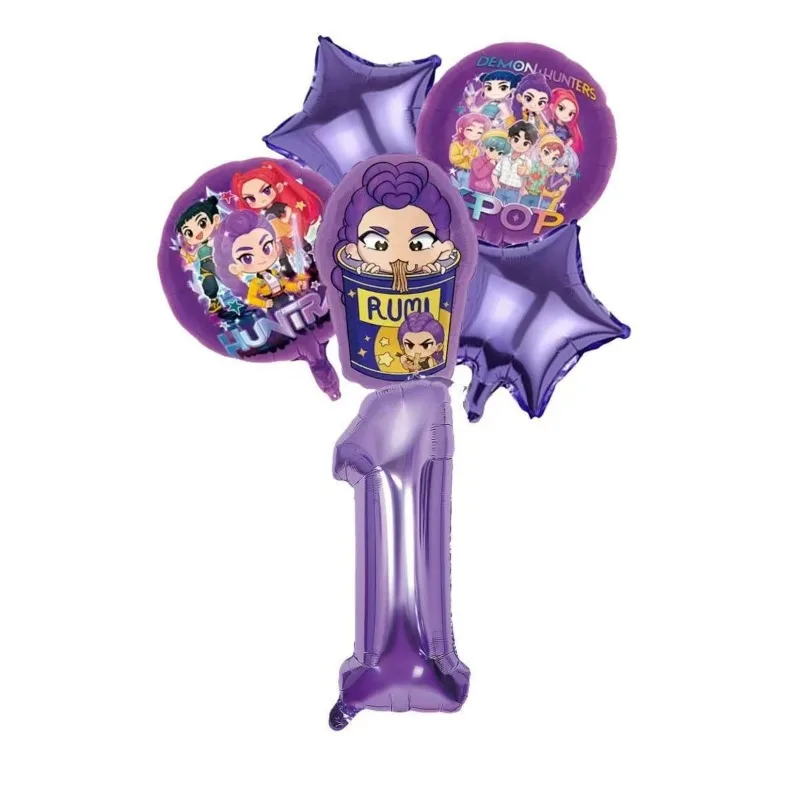 Heißes K-Pop Themen-Geburtstagsballon-Set, Folienballons Mit Zahlen 1-9 Und Happy Birthday Banner, Party-Dekorationszubehör Heißes K-Pop Themen-Geburtstagsballon-Set, Folienballons Mit Zahlen 1-9 Und Happy Birthday Banner, Party-Dekorationszubehör - Image 2
