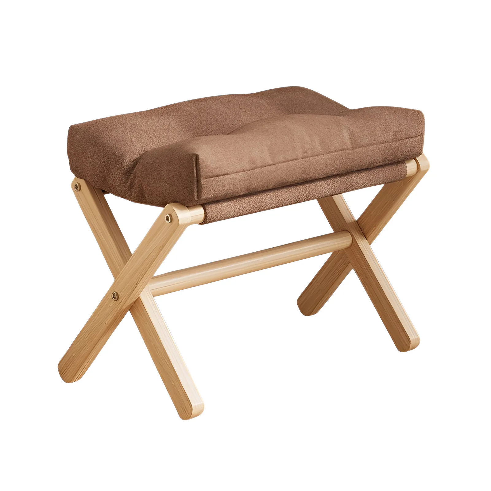 Solid Wood Shoe Changing Stool Footstool Sofa Rest Footstool, Folding Low Stool For The Entryway, Cotton-Filled Cushion Stool Solid Wood Shoe Changing Stool Footstool Sofa Rest Footstool, Folding Low Stool For The Entryway, Cotton-Filled Cushion Stool - Image 9