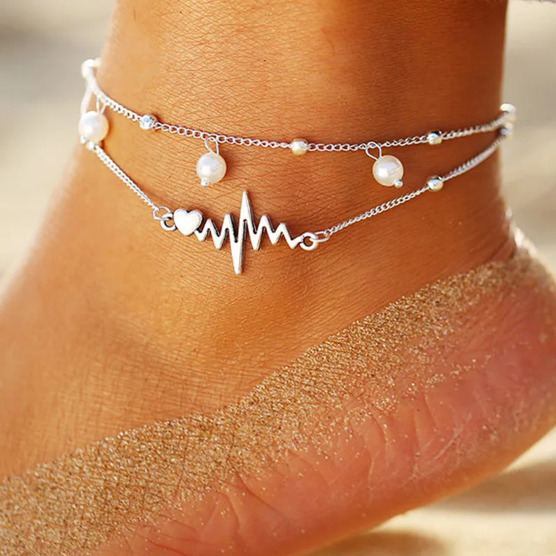 2/3 Teile/Satz Strand Fußkettchen Für Frauen Perle Perlen Sonnenblumen Anhänger Fuß Ketten Böhmischen Fuß Zubehör Sommer Barfuß Kette 2/3 Teile/Satz Strand Fußkettchen Für Frauen Perle Perlen Sonnenblumen Anhänger Fuß Ketten Böhmischen Fuß Zubehör Sommer Barfuß Kette - Image 2